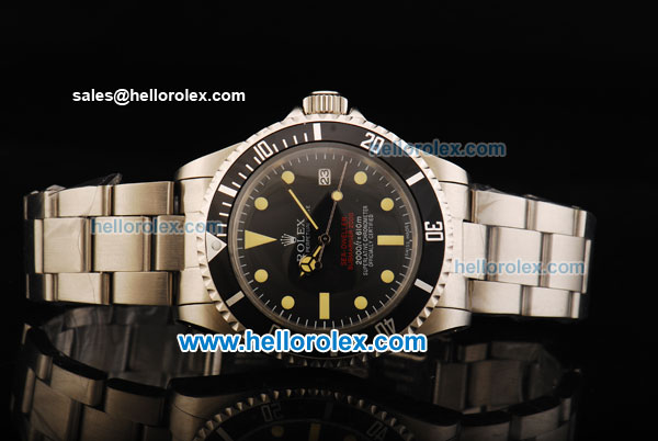 Rolex Sea-Dweller Automatic Movement Steel Case with Black Dial and Bezel-Yellow Marking - Click Image to Close